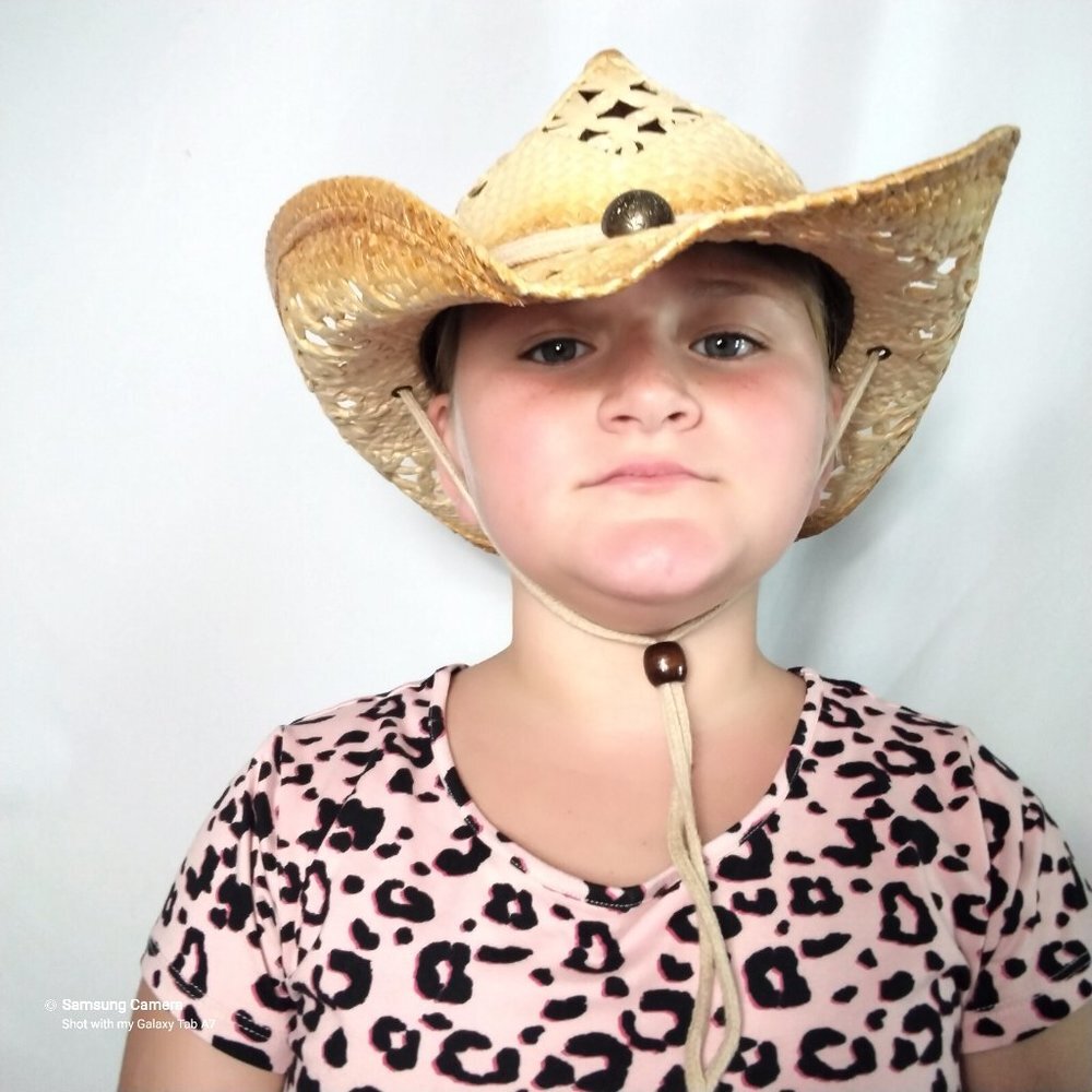 D&Y Hard Raffia-Like Paper Cowgirl Hat Adjustable Cord OS Fits Most NWT Multiple